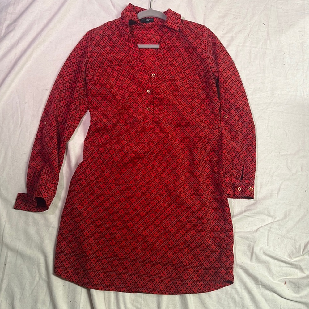 Ashton dress from the limited size small red and black boho button down dress